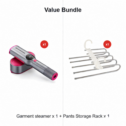 Garment steamer for clothes, hand steamer & iron 2 in 1, 15-second rapid heating, large control panel, 100-240 V wide voltage, suitable for worldwide travel, Christmas gifts