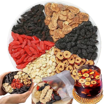 Ginseng Five Treasure Herbal Tea with Goji Berry, Red Dates & Mulberry